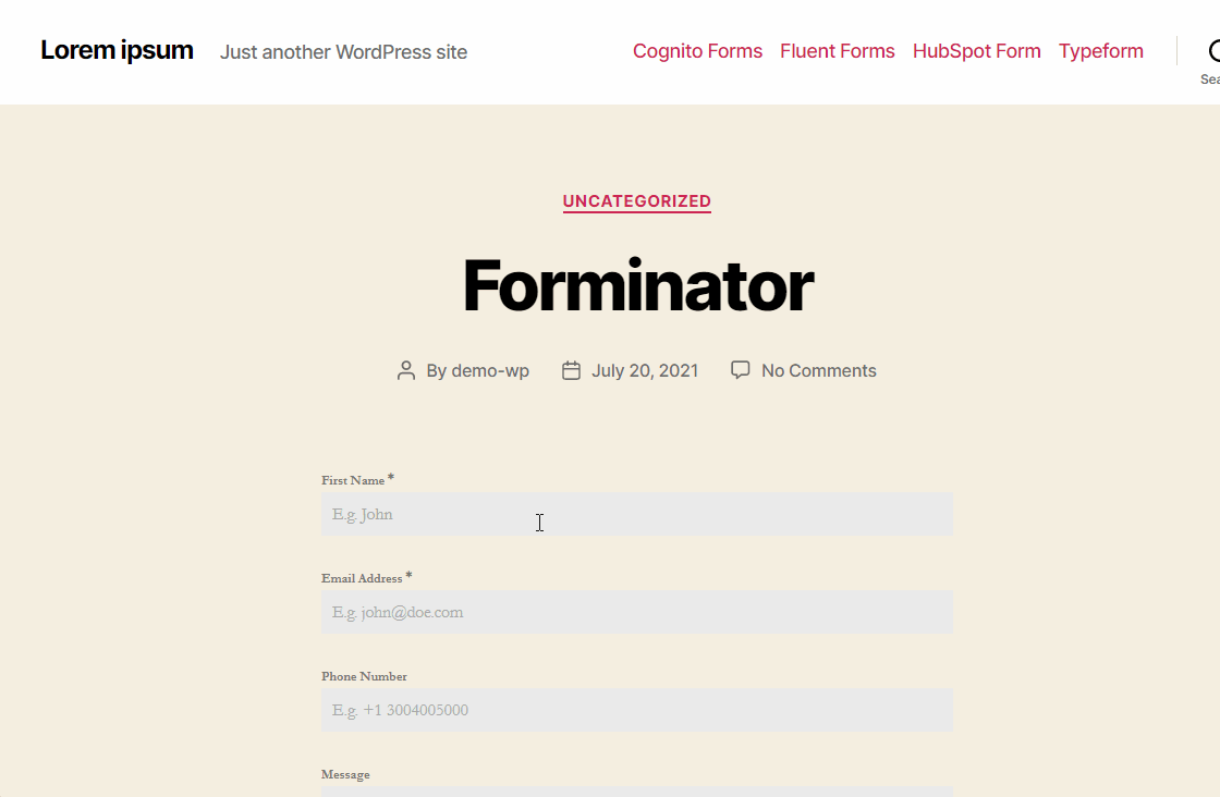 Form abandonment tracking demo: Insiteful