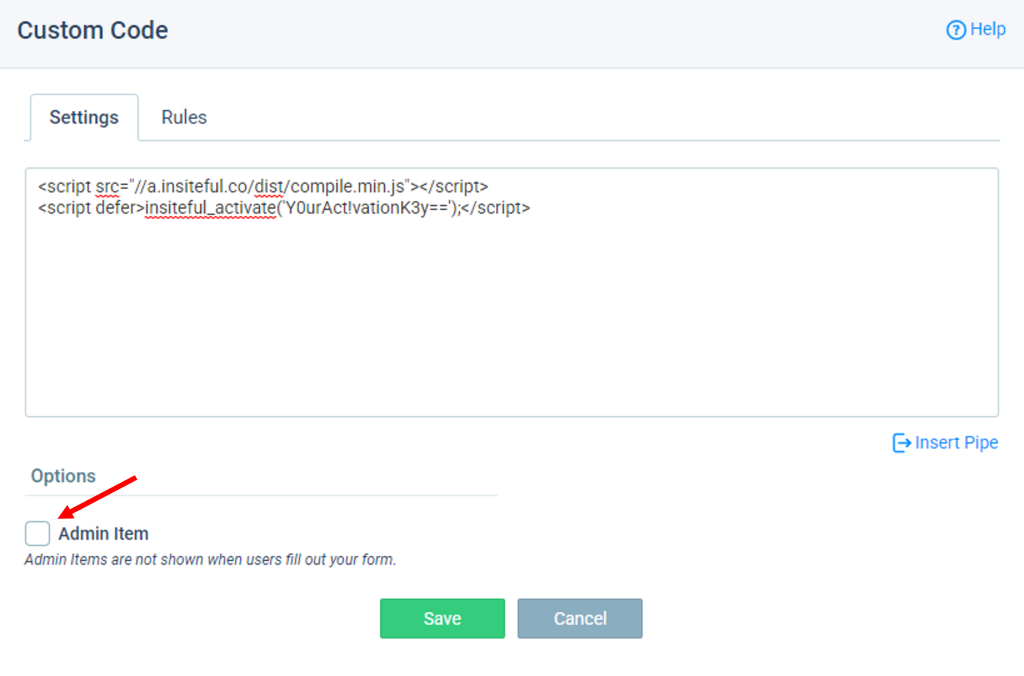 Add custom tracking code to Formsite: capture partial entries & abandoned forms 