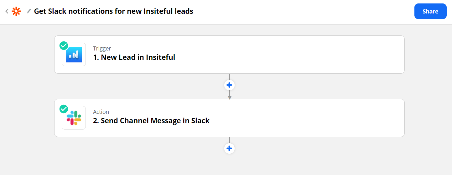 Get notifications for new leads detected by Insiteful (Zapier) - Success 