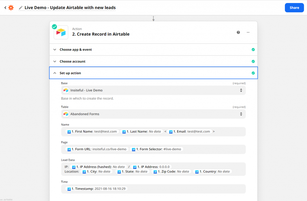 Sync partial form entries & abandoned form leads to Airtable: recover missed opportunities with Insiteful.co
